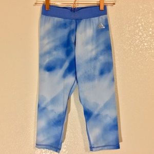 ADIDAS Blue Techfit Airbrushed Active Leggings Size Small